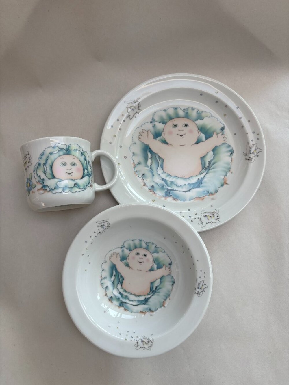 Vintage '84 Royal Worcester Cabbage Patch Kids Flat wear set (3pcs)